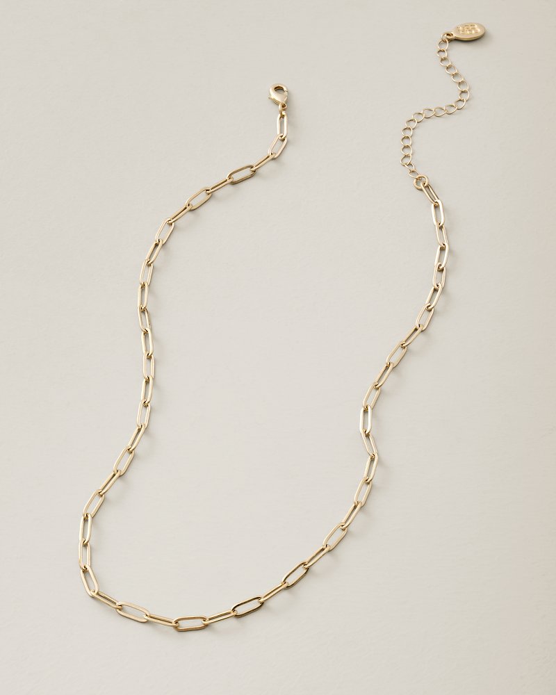 Coastal Fronds Delicate Chain Short Necklace - Gold