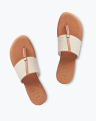 André Assous Nice Stretch-Linen Featherweights Sandals - Beige