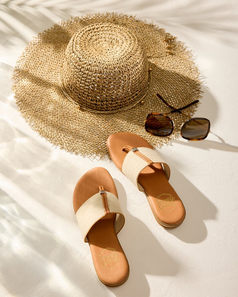 André Assous Nice Stretch-Linen Featherweights Sandals - Beige