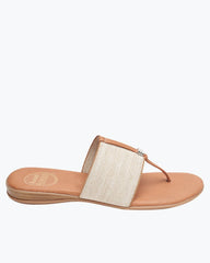 André Assous Nice Stretch-Linen Featherweights Sandals - Beige