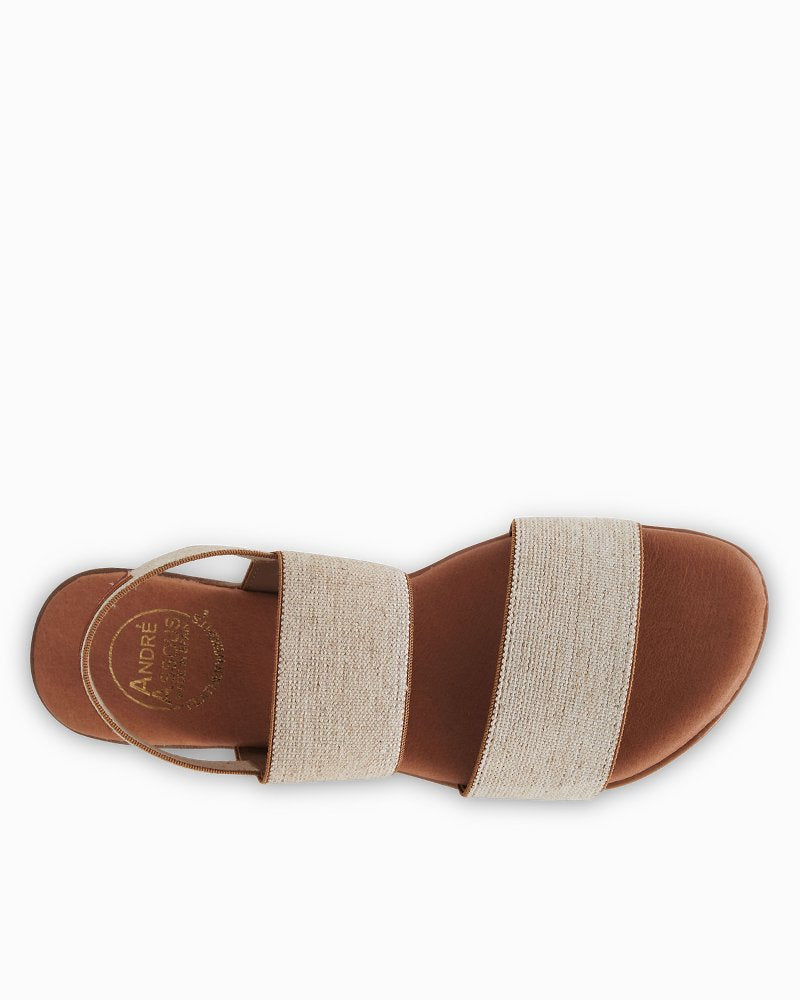 André Assous Nigella Stretch-Linen Featherweights Sandals - Beige Linen