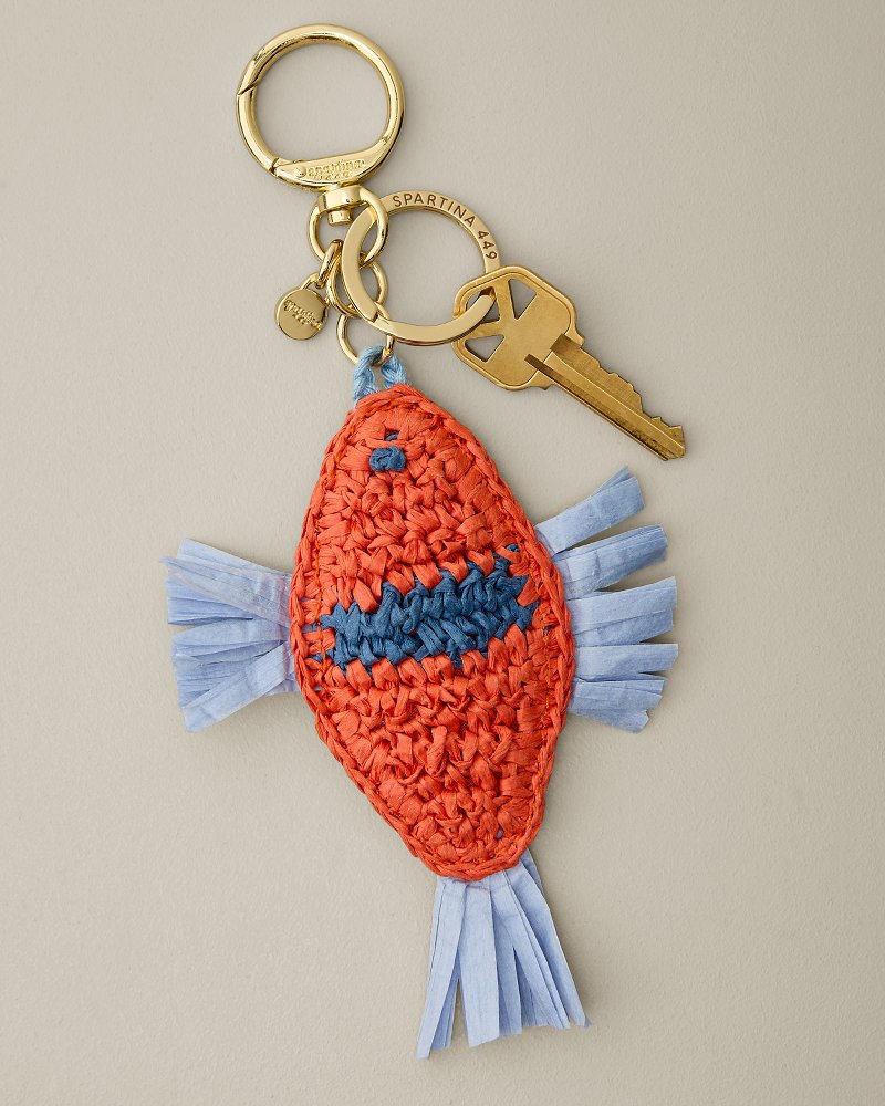 Spartina Raffia Fish Keychain - Multicolor