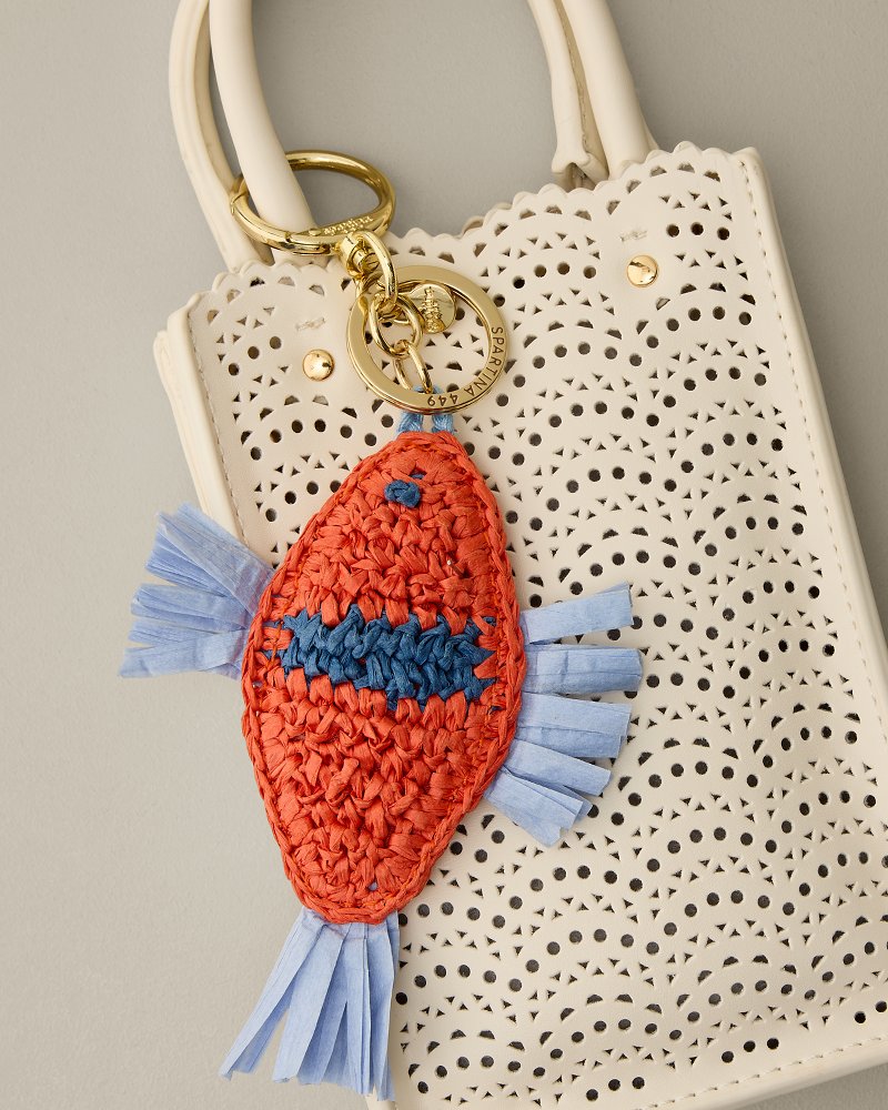 Spartina Raffia Fish Keychain - Multicolor