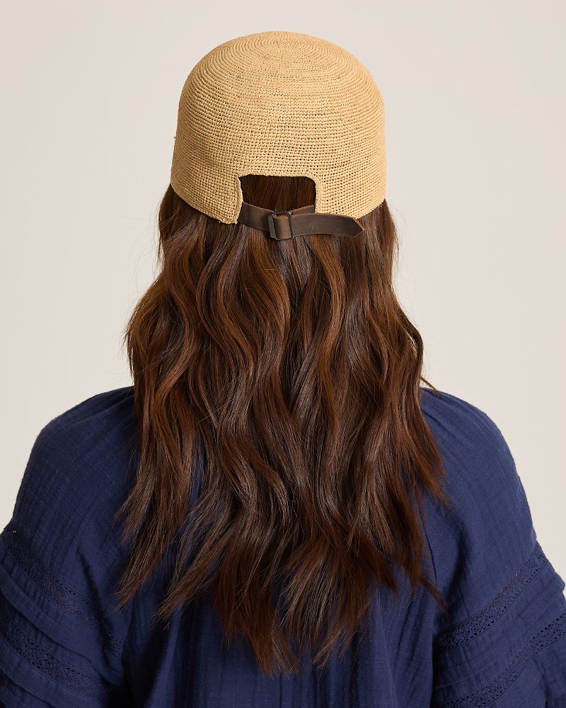 Riley Raffia Packable Cap - Natural