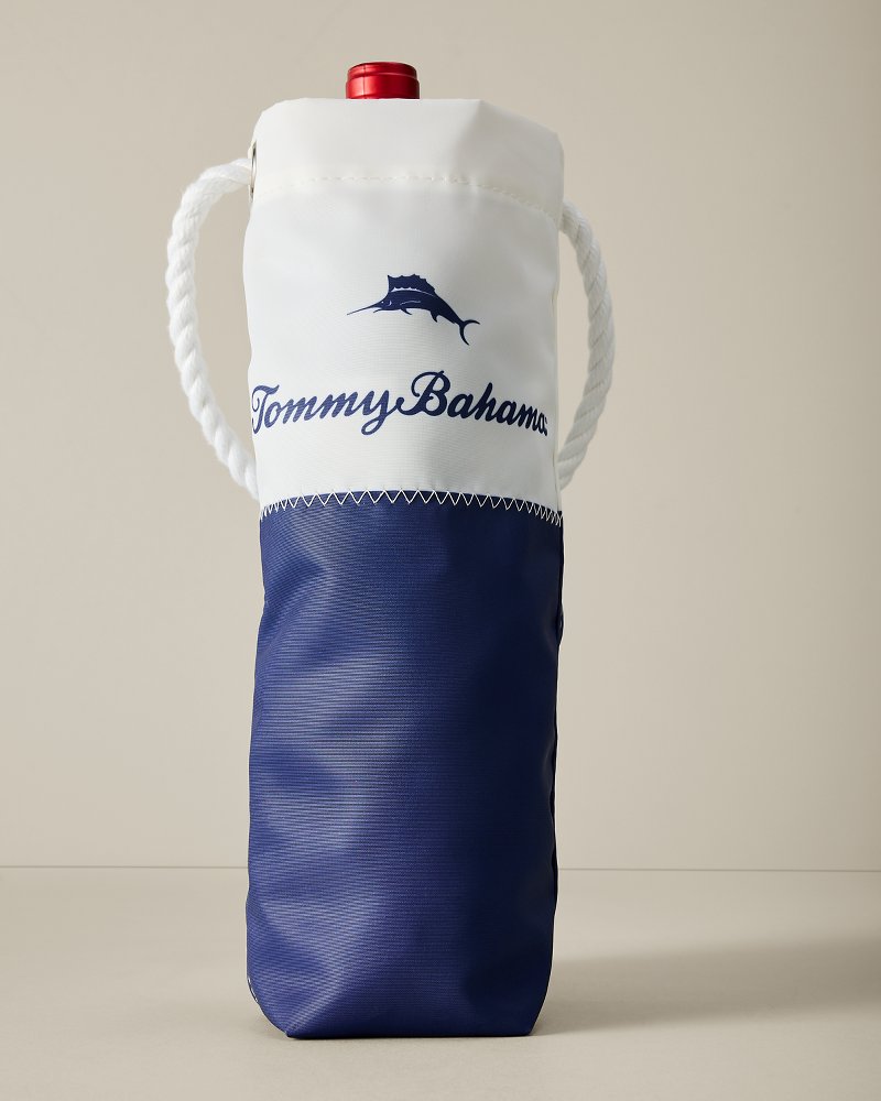 Recycled Marlin Wine Bag - Navy/White