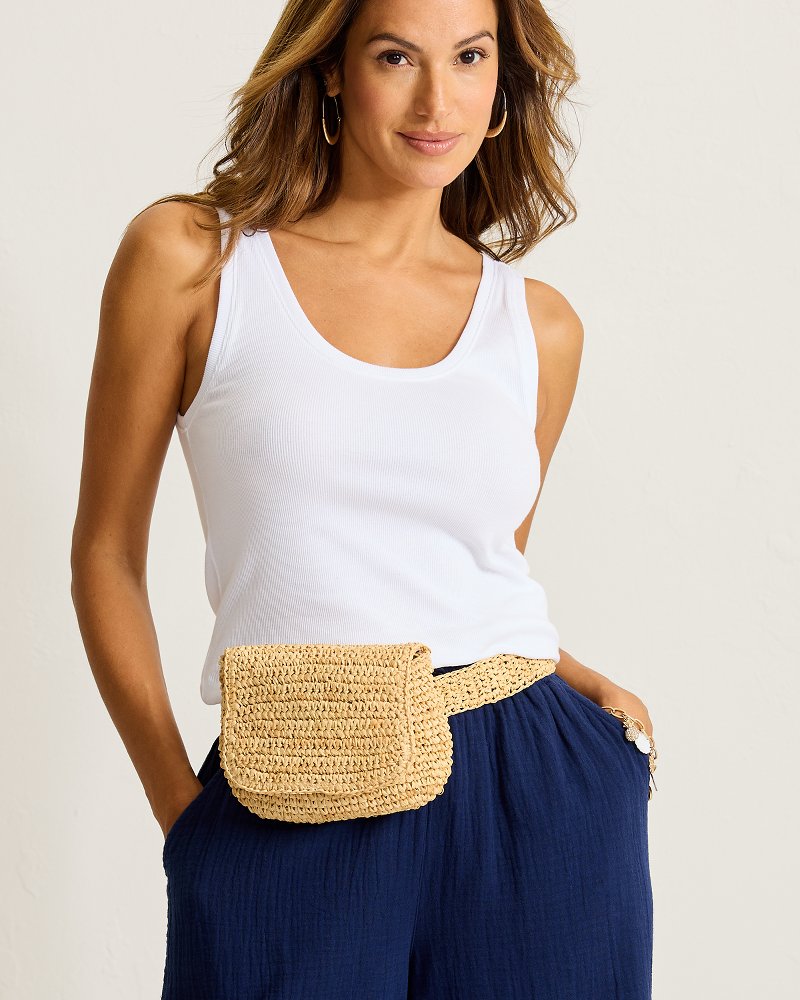 5-in-1 Raffia Belt Bag - Natural