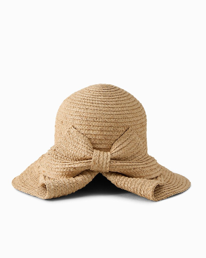 Raffia Bow Bucket Hat - Toast