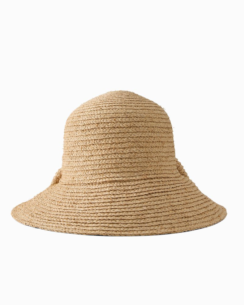 Raffia Bow Bucket Hat - Toast