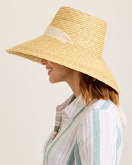 Cora Ribbon Sun Hat - Natural/Ivory