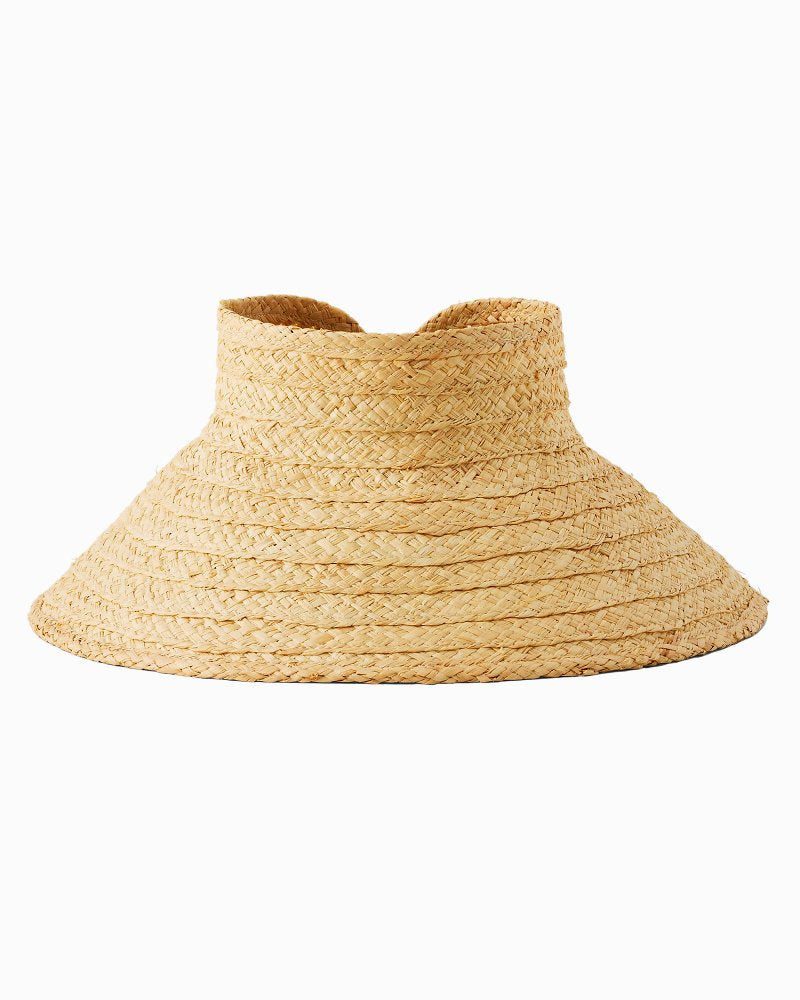Roll-Up Raffia Packable Visor - Natural