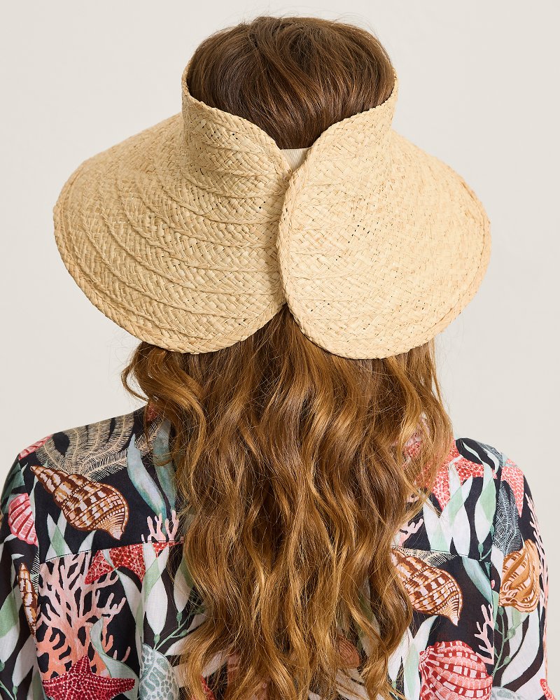 Roll-Up Raffia Packable Visor - Natural