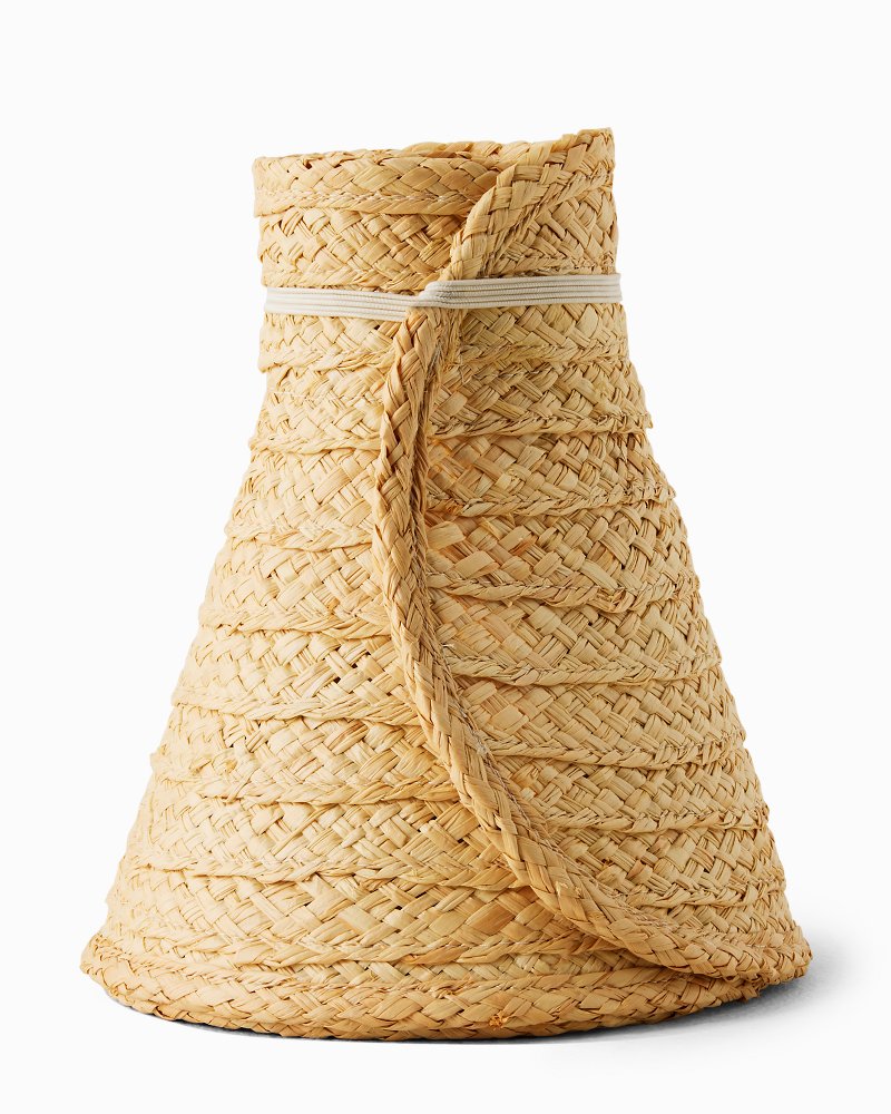 Roll-Up Raffia Packable Visor - Natural