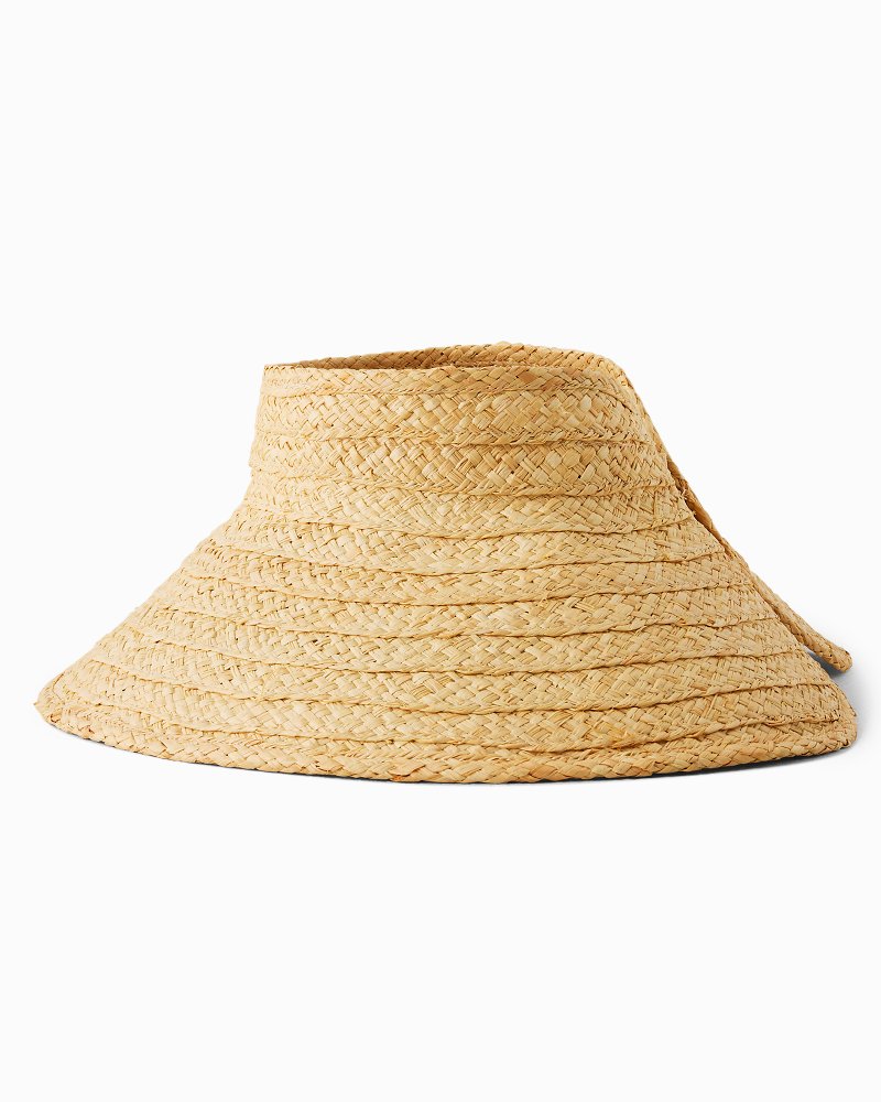 Roll-Up Raffia Packable Visor - Natural