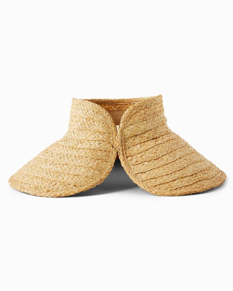Roll-Up Raffia Packable Visor - Natural