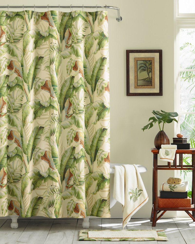 Palmiers Extra-Long Shower Curtain - Green