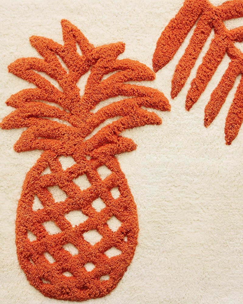 Batik Pineapple Bath Rug - Orange