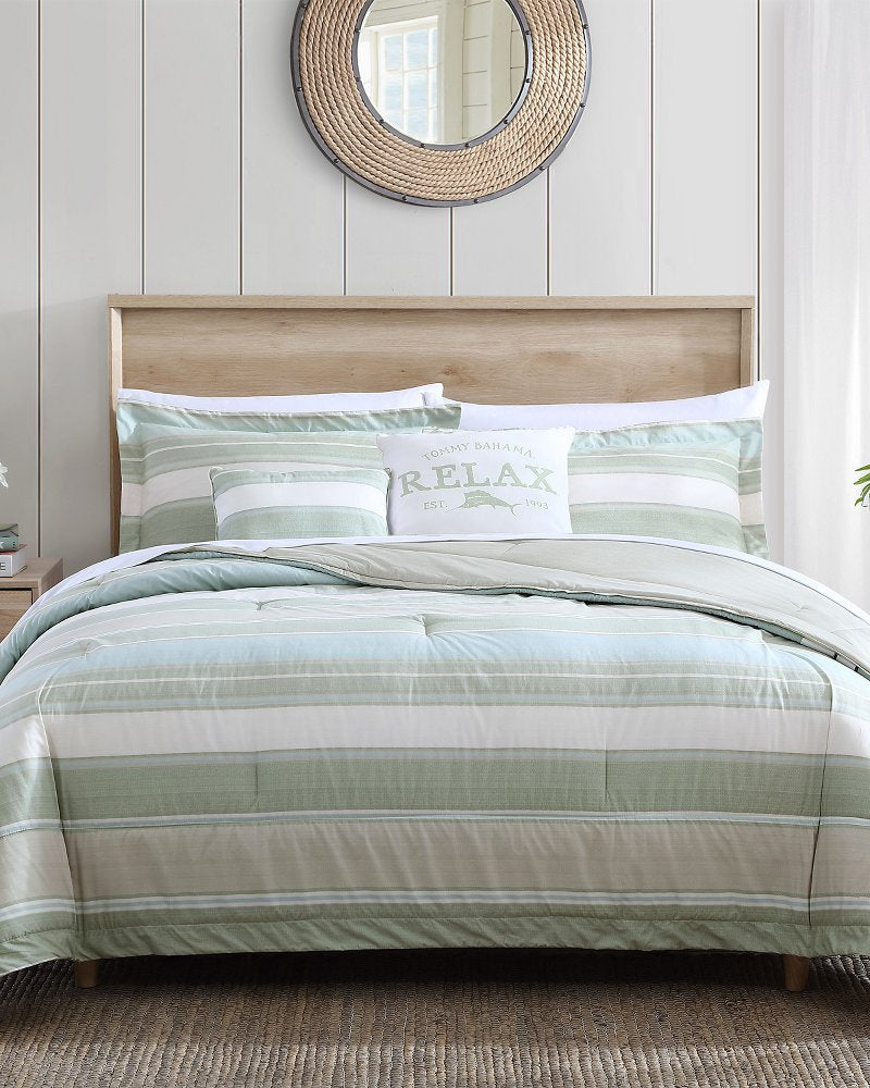 Serenity Reversible 5-Piece King Comforter Set - Green