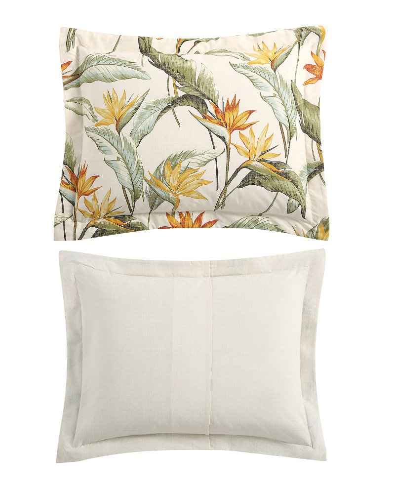 Birds of Paradise Reversible 5-Piece King Comforter Set - Ivory Cream