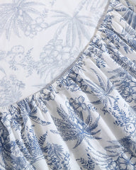 Pen &amp; Ink Palm 4-Piece King Sheet Set - Blue
