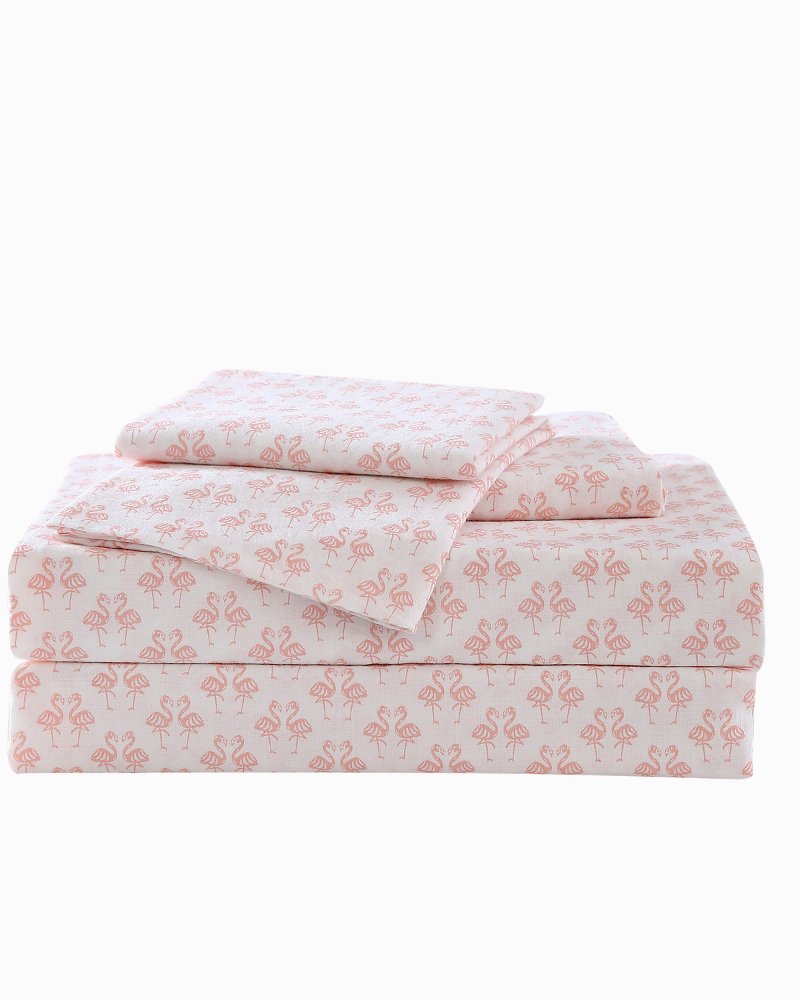 Flamingle 4-Piece King Sheet Set - Pink