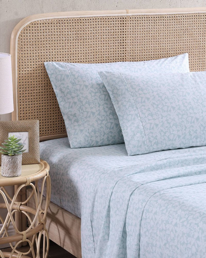 Koya Bay 4-Piece Cotton Cooling King Sheet Set - Blue Sky