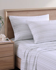 Kahanu Stripe 4-Piece King Sheet Set - Grey
