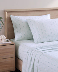Kew Palms 4-Piece Queen Sheet Set - Blue/Silver