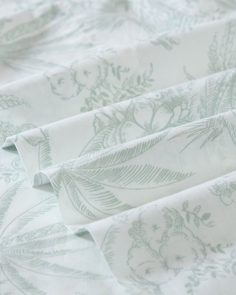 Pen and Ink 4-Piece Queen Sheet Set - Spring Green