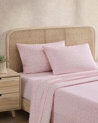 Lovely Palms 4-Piece King Sheet Set - Pink