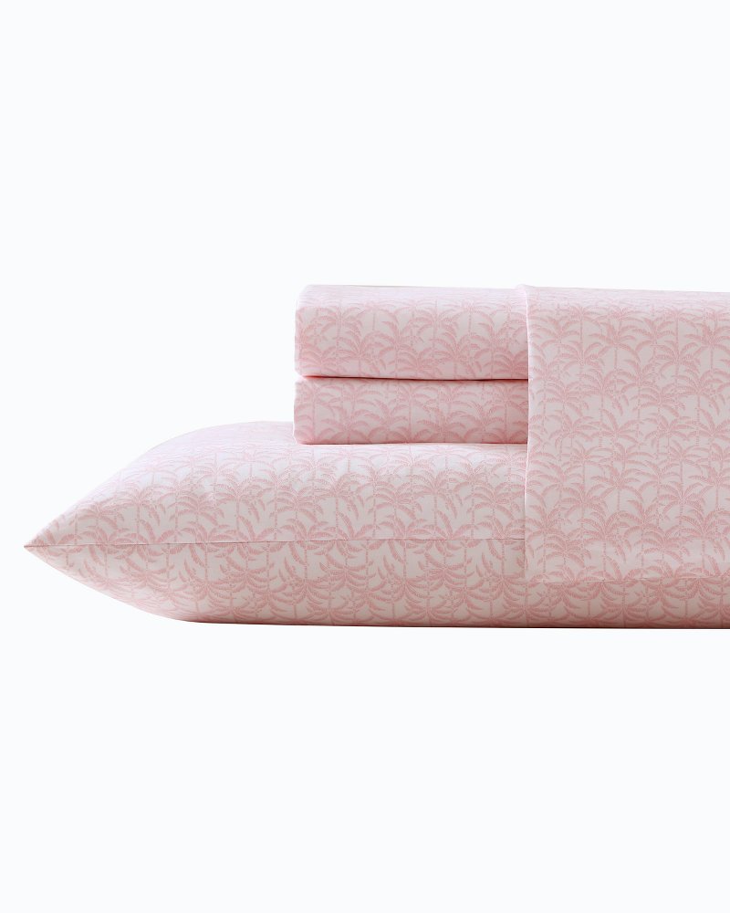 Lovely Palms 4-Piece King Sheet Set - Pink