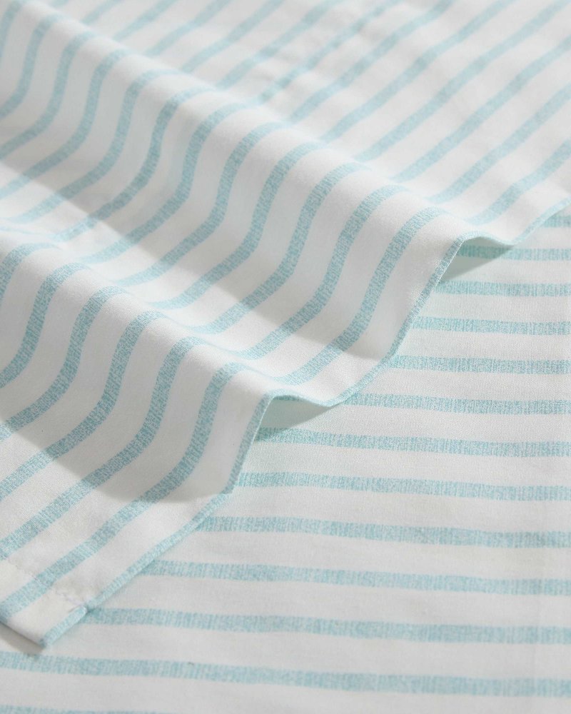 Cool Beach Stripe 4-Piece Queen Sheet Set - Stripe Blue