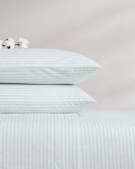 Cool Beach Stripe 4-Piece Queen Sheet Set - Stripe Blue