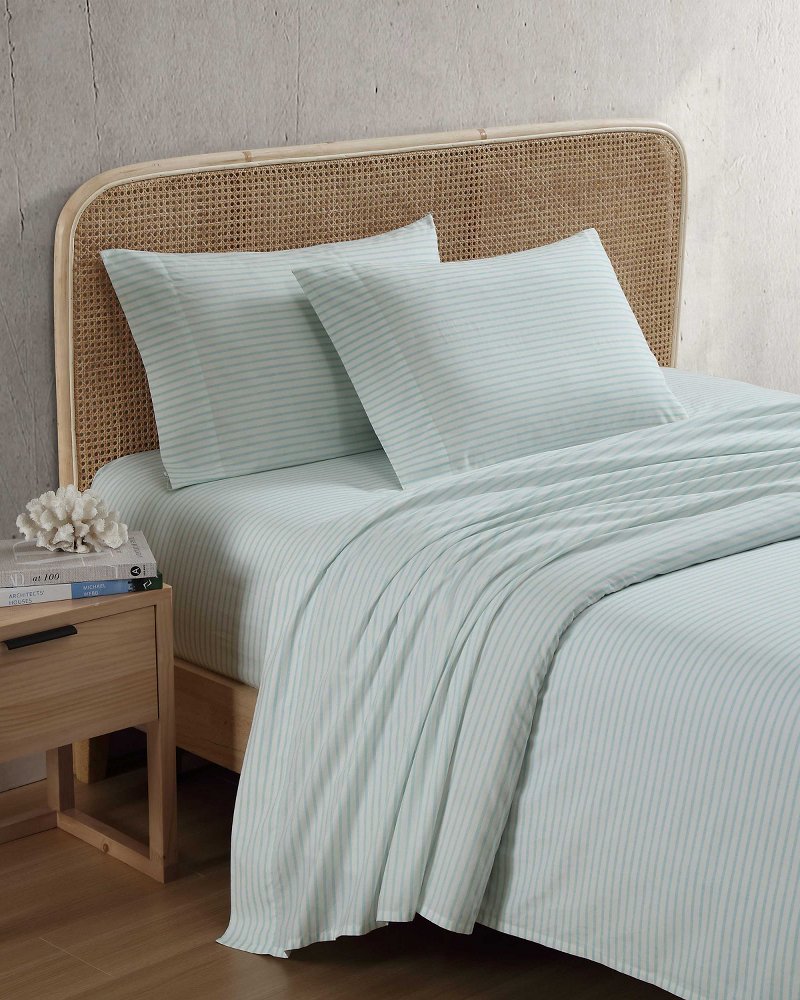Cool Beach Stripe 4-Piece King Sheet Set - Stripe Blue