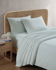 Cool Beach Stripe 4-Piece King Sheet Set - Stripe Blue