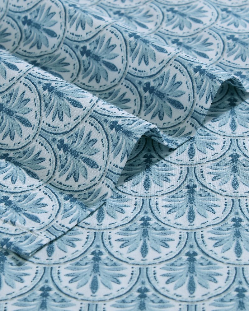 Coastal Batik Blue 4-Piece Queen Sheet Set - Blue
