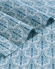 Coastal Batik Blue 4-Piece King Sheet Set - Blue