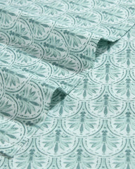 Coastal Batik Green 4-Piece Queen Sheet Set - Spring Green
