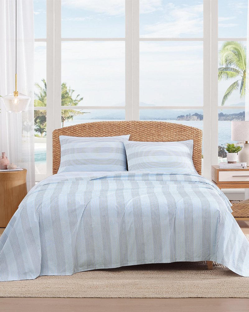 Weekend Stripe 4-Piece King Sheet Set - Blue