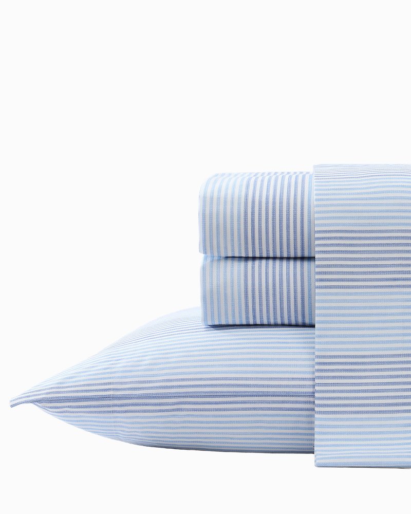 Weekend Stripe 4-Piece King Sheet Set - Blue