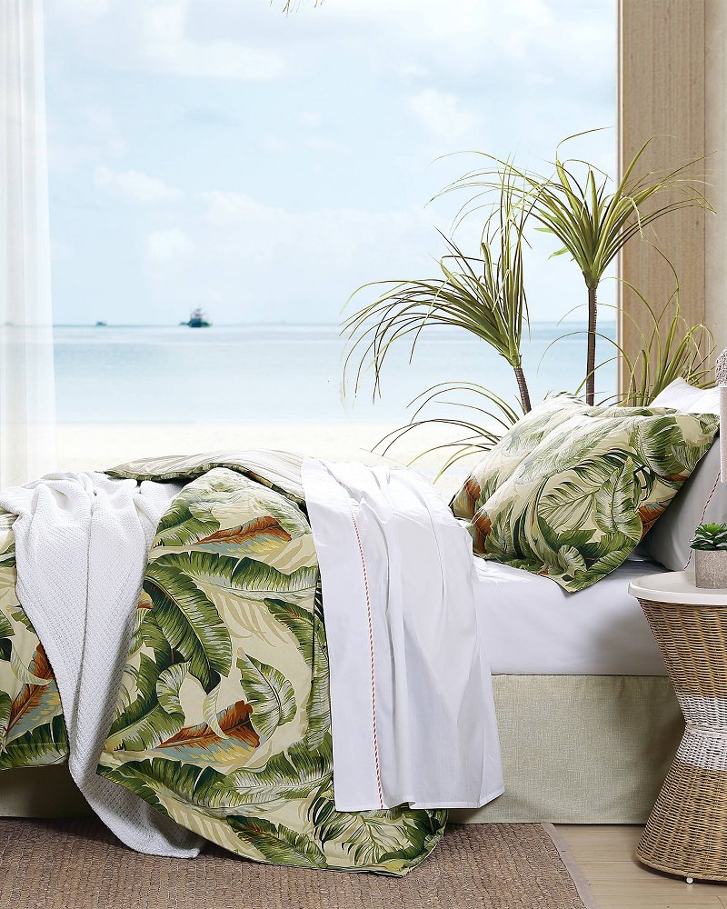Palmiers 4-Piece King Comforter Set - Green