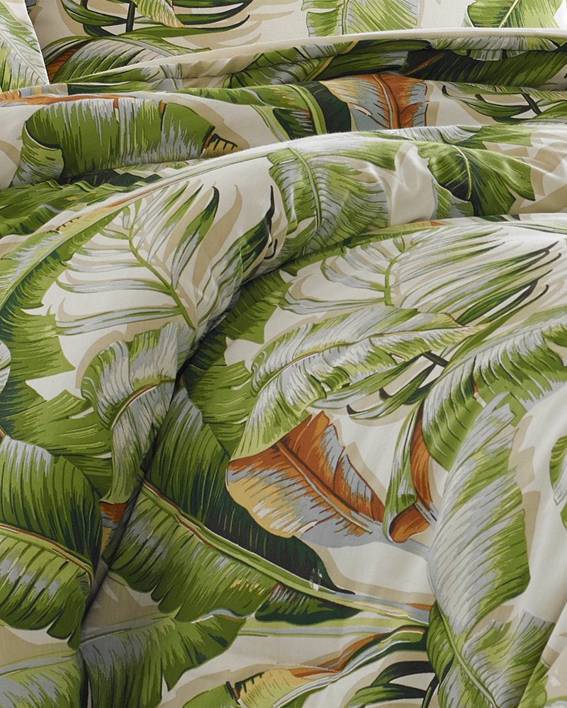 Palmiers 4-Piece King Comforter Set - Green