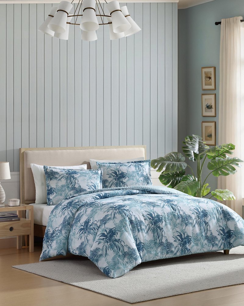 Legacy Palms Reversible 3-Piece Full/Queen Comforter Set - Bristol Blue