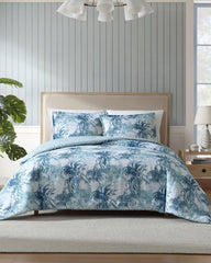 Legacy Palms Reversible 3-Piece Full/Queen Comforter Set - Bristol Blue