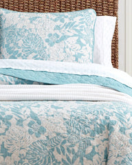Laguna Beach Reversible 3-Piece Full/Queen Quilt Set - Blue