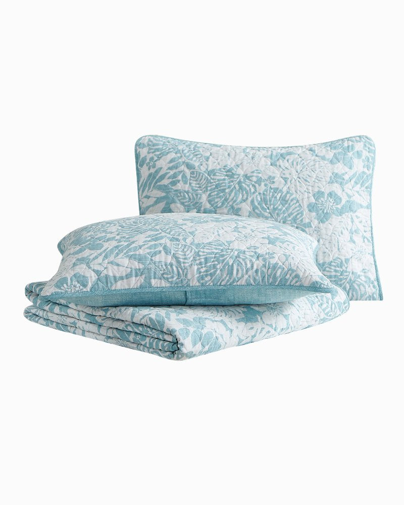 Laguna Beach Reversible 3-Piece Full/Queen Quilt Set - Blue
