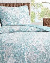 Laguna Beach Reversible 3-Piece King Quilt Set - Blue