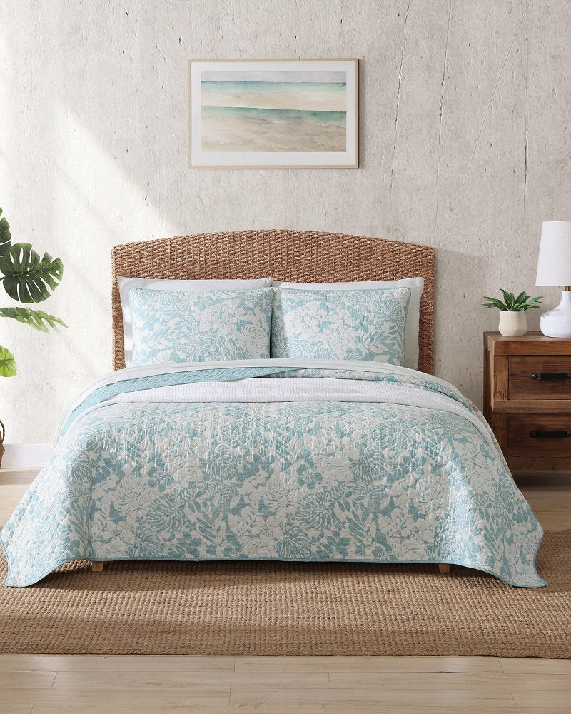 Laguna Beach Reversible 3-Piece King Quilt Set - Blue
