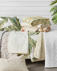 Fiesta Palms Reversible 3-Piece Full/Queen Quilt Set - Green