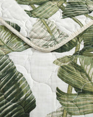 Fiesta Palms Reversible 3-Piece Full/Queen Quilt Set - Green