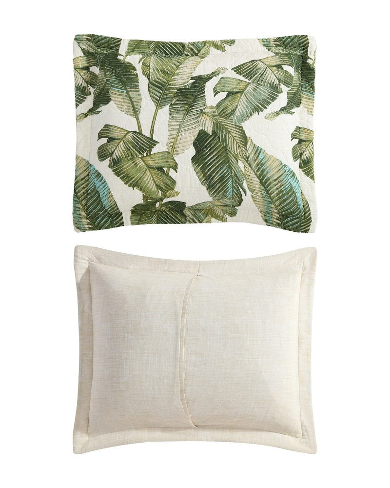 Fiesta Palms Reversible 3-Piece Full/Queen Quilt Set - Green